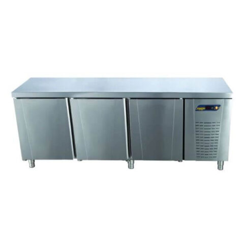 Ndustrio TPS-63-WOBS Tezgah Tip Buzdolabı, Sırtsız, 3 Kapılı, Paslanmaz Çelik, 440 Litre, 285W